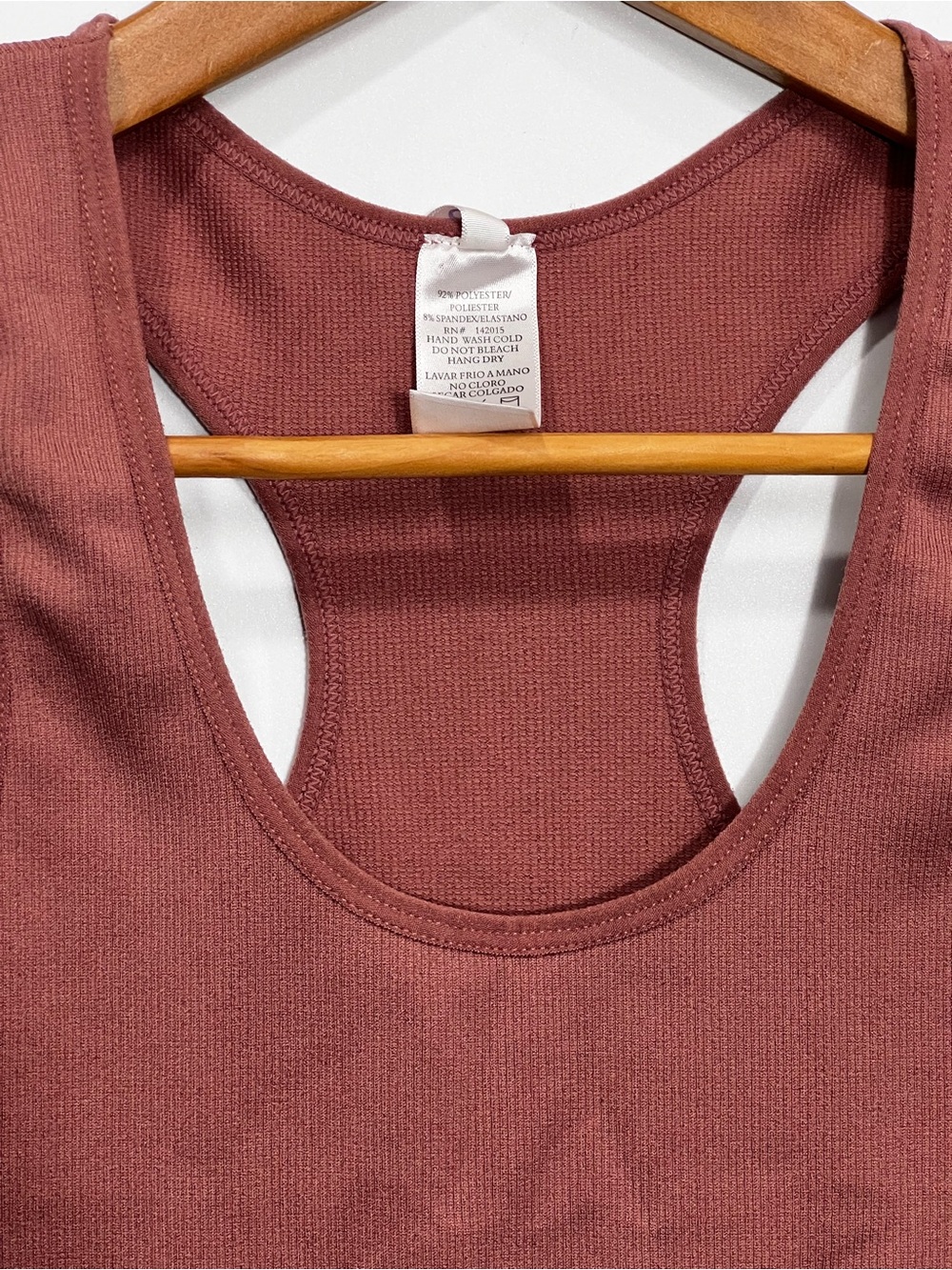 Women's Ribbed Racerback Tank Top - Rust - Picture 3 of 6